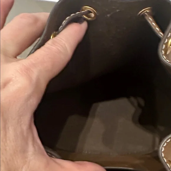 Tory Burch Tan Mini Bucket Bag with Gold Accents - Picture 4 of 4